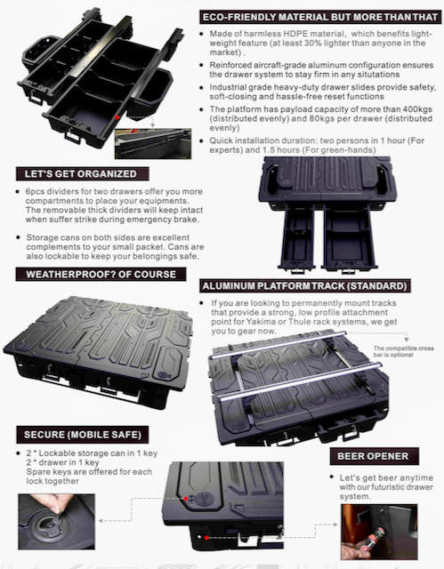 Ford Ranger NextGen Weather-resistant Ute Drawer System 2022+