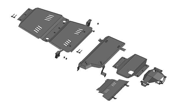 Nissan Navara NP300 Bash Plates 3mm Mild Steel Kit 2015-2020 (6pcs)