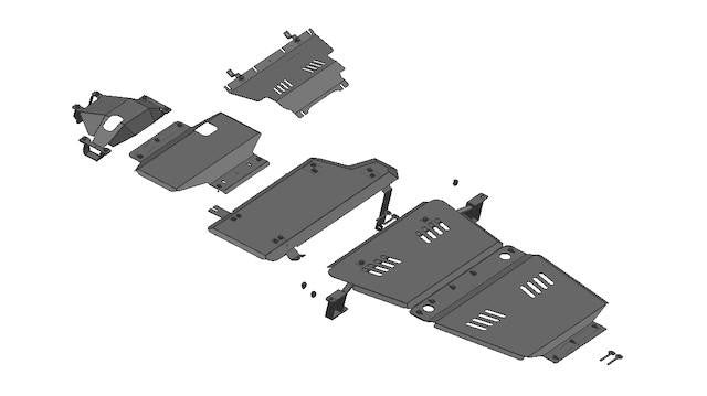 Nissan Navara NP300 Bash Plates 3mm Mild Steel Kit 2015-2020 (6pcs)