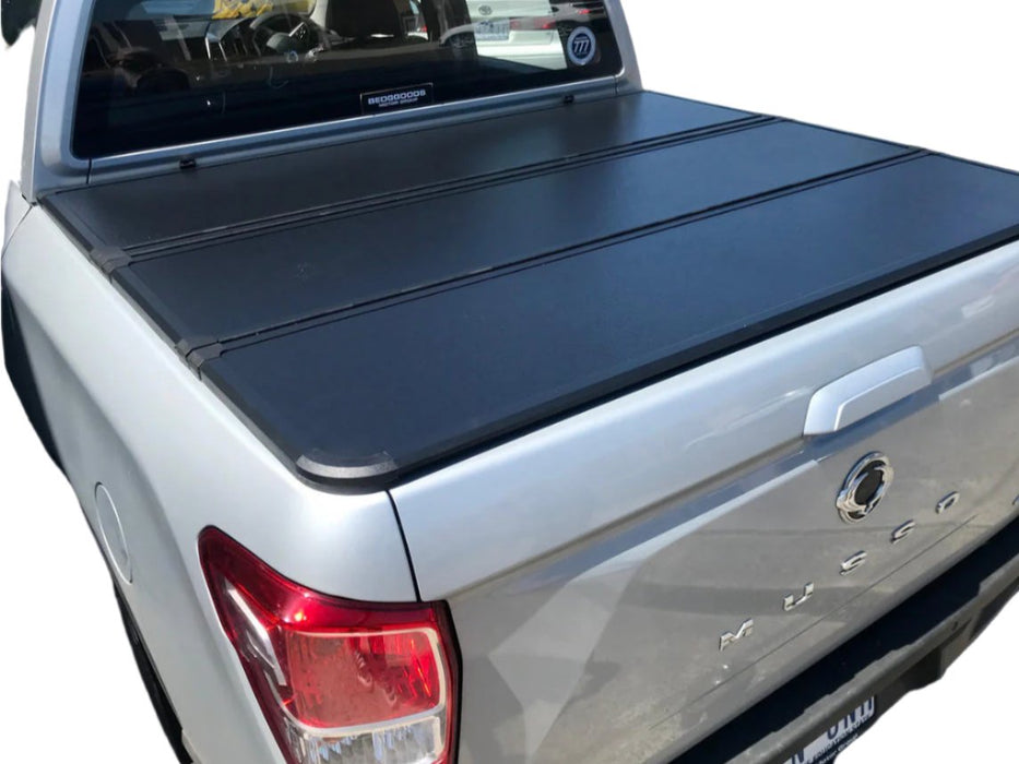 Tri-Fold Hard Lid Tonneau Cover for SsangYong Musso XLV (Long Tub) 2018+